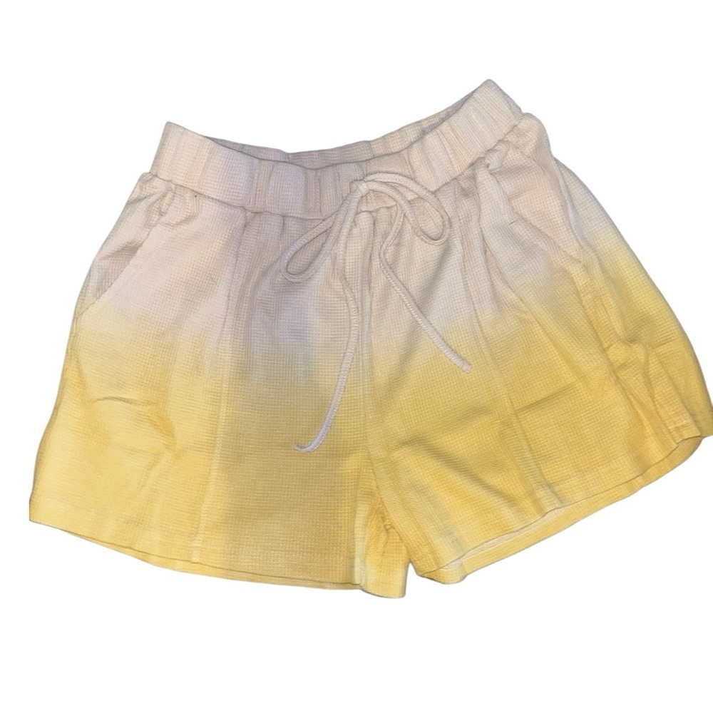 Umgee High Waist Yellow Shorts - Picture 2 of 2